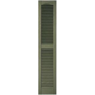 Builders Edge 12 in. x 60 in. Louvered Vinyl Exterior Shutters Pair in #282 Colonial Green 010120060282