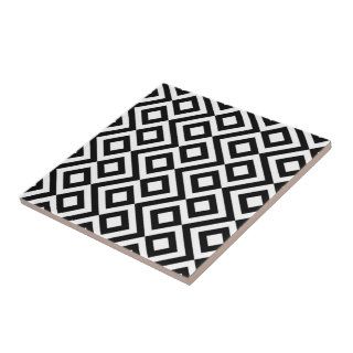 Black and White Meander Ceramic Tiles