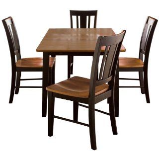 International Concepts 32 by 48 Inch Dining Table with 4 San Remo Chairs, Set of 5 Home & Kitchen