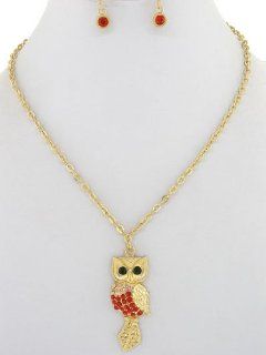 Owl Necklace and Earring Set ~ Fashion Jewelry Jewelry