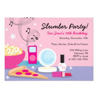 Slumber Party Birthday Invitations