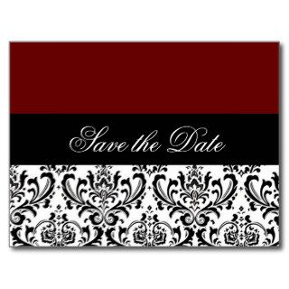 Damask Save the Date Announcement Postcard