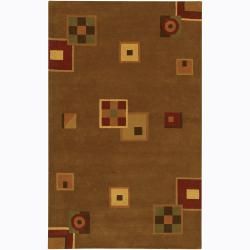 Hand Tufted Mandara Brown Wool Area Rug (7'9 x 10'6) Mandara 7x9   10x14 Rugs