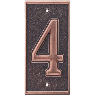 Questech House Numbers Color Oil Rubbed Bronze, Numbers 4  Outdoor Plaques  Patio, Lawn & Garden