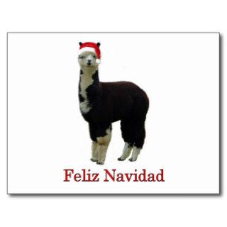 Tuxedo alpaca Feliz Navidad Postcards