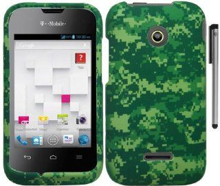 Green Camo Design Hard Cover Case with ApexGears Stylus Pen for Huawei Prism 2 U8686 by ApexGears Cell Phones & Accessories