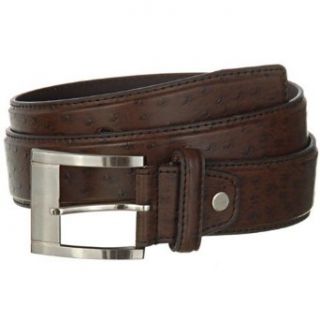 Men's Ostrich Dark Brown Embossed Leather Belt W/Chrome Buckle Size Small at  Mens Clothing store Apparel Belts