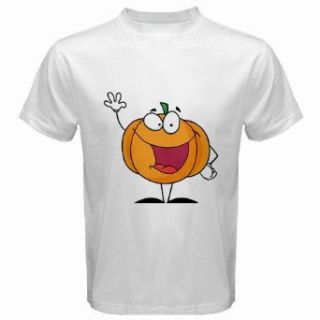 Men's Customized PUMPKIN CHARACTERS PUMPKINS RENDERED 100% Cotton White T shirt Novelty T Shirts Clothing