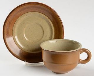 Mikasa Sandstone Flat Cup & Saucer Set, Fine China Dinnerware   Village Potter L