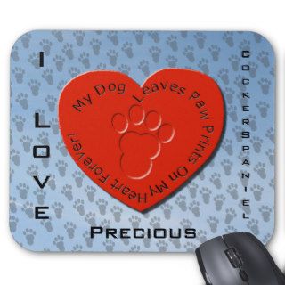Dog Paw Prints on my Heart, Personalize Mousepads