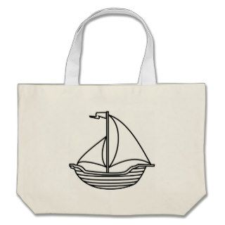 Simple Line Sailboat BW Bags