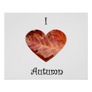 i heart autumn leaves print