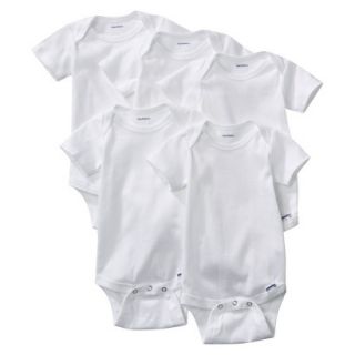Gerber Onesies Newborn 5 Pack Short Sleeve Onesies   White 3 6 months