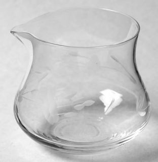 Princess House Crystal Heritage Condiment Jar No Lid   Gray Cut Floral Design,Cl
