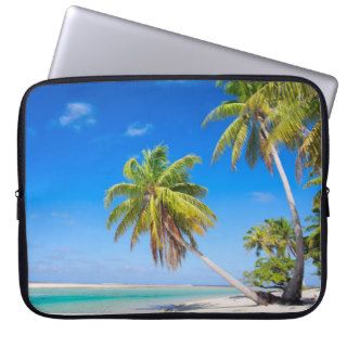 Tropical coastline laptop computer sleeves