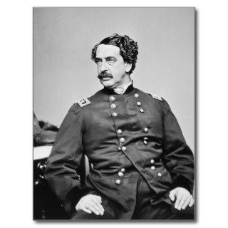 Major General Abner Doubleday, ca. 1863, B and W Post Card