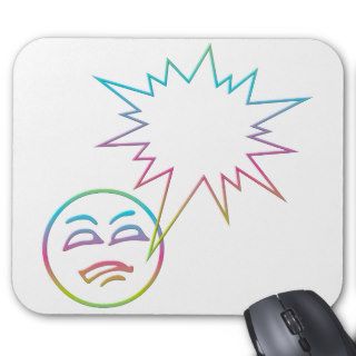 Angry, mad, yelling face with speech bubble mousepad