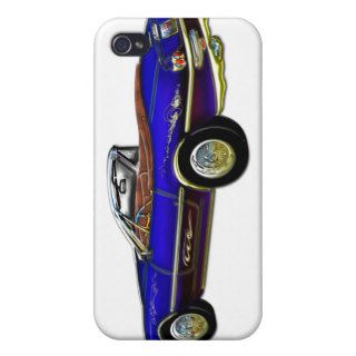 Royal Blue Convertible Sports Car Cover For iPhone 4