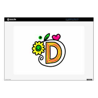 Cute Monogram Letter D Greeting Text Expression 15" Laptop Skin
