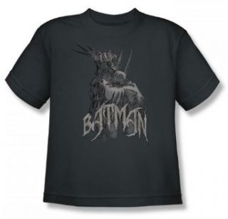 Batman   Scary Right Hand Youth T Shirt In Charcoal Novelty T Shirts Clothing