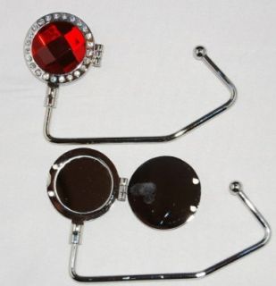 Red Bling Compact Mirror Purse Hanger Shoes