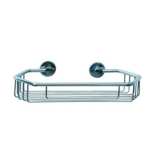 No Drilling Required Draad Rustproof Solid Brass Shower Caddy 11 in. Single Shelf Angled in Chrome DK140 CHR
