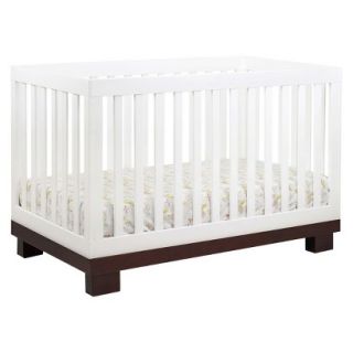 Modo 3 in 1 Convertible Crib with Toddler Rail   White/Espresso