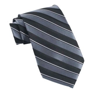 Stafford Derby Stripe XL Tie, Black, Mens