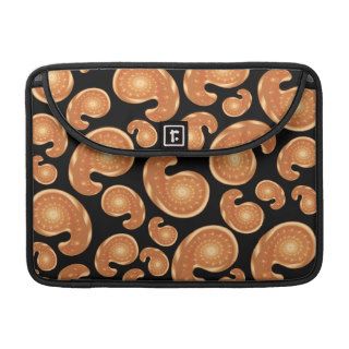 Orange and Black Paisley Pattern Sleeves For MacBook Pro