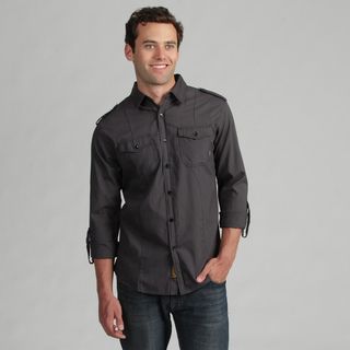 191 Unlimited Mens Solid Black Woven Shirt