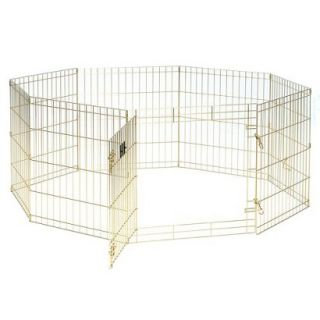 Gold 8 Panel Exercise Pen With Door   24W x 48H