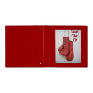Never Give Up, Boxing Gloves Inspirational Binder