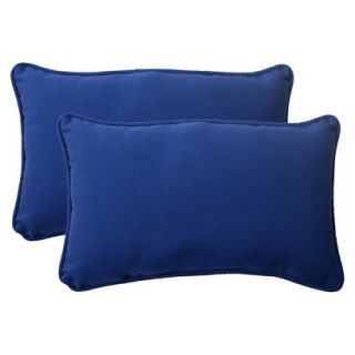 Outdoor 2 Piece Rectangular Toss Pillow Set   Navy Fresco Solid