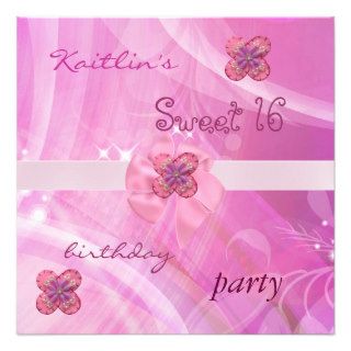 Invitation Sweet 16th Birthday Pretty Pink