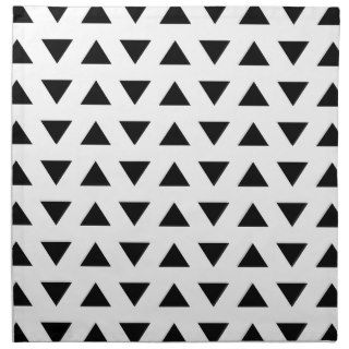 Black and White Geometric Pattern of Triangles. Cloth Napkins