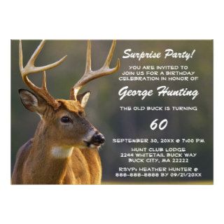 Hunter Hunting Buck Funny Surprise Birthday Party Personalized Invitation