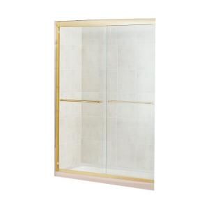 MAAX Tonik 42 in. to 47 1/2 in. Shower Door in Polished Brass with 6MM Clear Glass DISCONTINUED 205FG 48