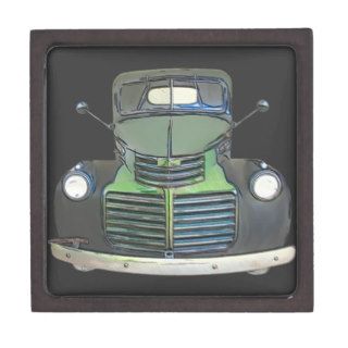 Antique Truck Trinket, Jewelry or Gift Box Premium Keepsake Box