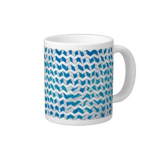 Zebra Blue and White Print Extra Large Mugs