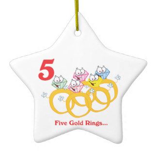 12 days five gold rings christmas ornament