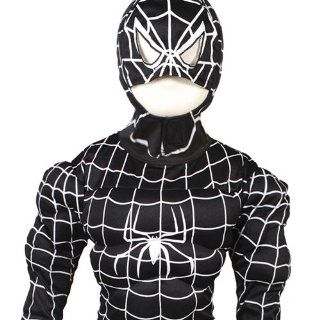 D205 13 Schwarz Spiderman Kostüm Muskeln Karneval Kinderkostüm Gr.116/122 Baby