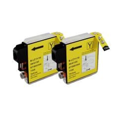 Brother LC61 Compatible Yellow Ink Cartridge (Pack of 2) Inkjet Cartridges