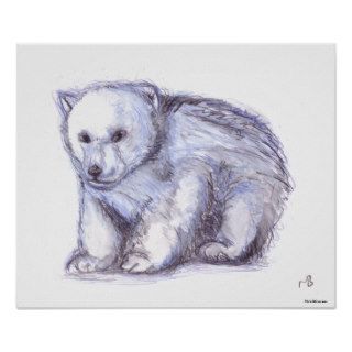 Drawing Polar Bear Cub Poster