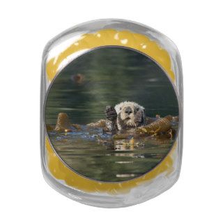 Waving Sea Otter Jelly Belly™ Glass Jar