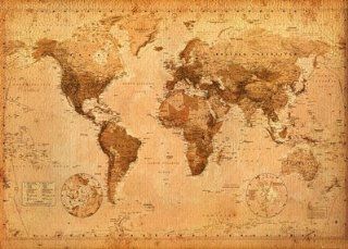 Riesenposter 'Antike Weltkarte', Größe 140 x 99 cm Küche & Haushalt