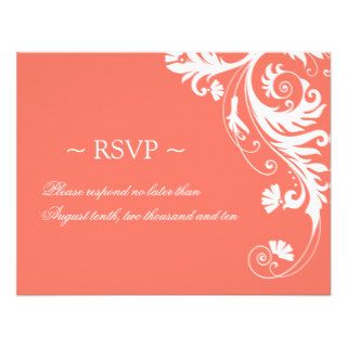 Coral Wedding Reply Cards Custom Invitations