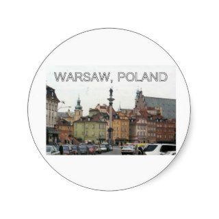 WARSAW POLAND STARE MIASTO OLD TOWN ROUND STICKER
