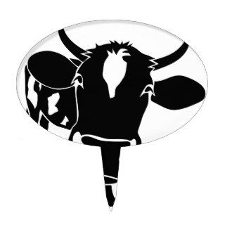 cow cattle cow mark cattle milk cowboy far MER Cake Topper