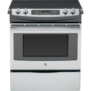 GE 4.4 cu. ft. Slide In Electric Range with Self Cleaning Oven in Stainless Steel JS630SFSS