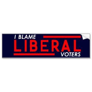 I Blame Liberal Voters Bumper Sticker